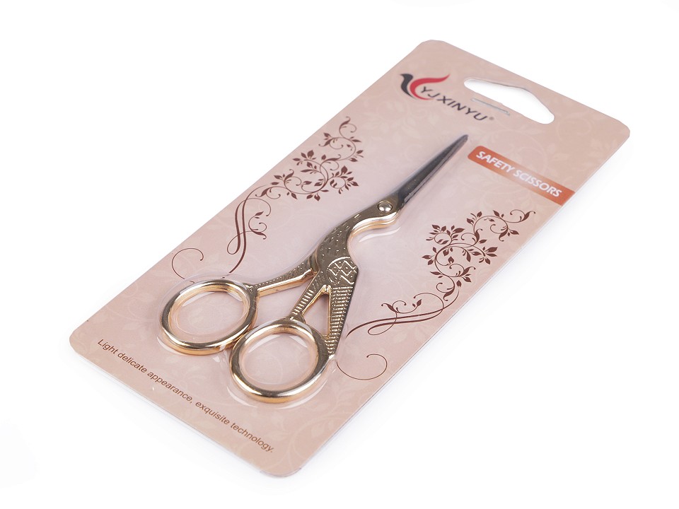 Foarfecă pentru broderie, model barză, lungime 11 cm