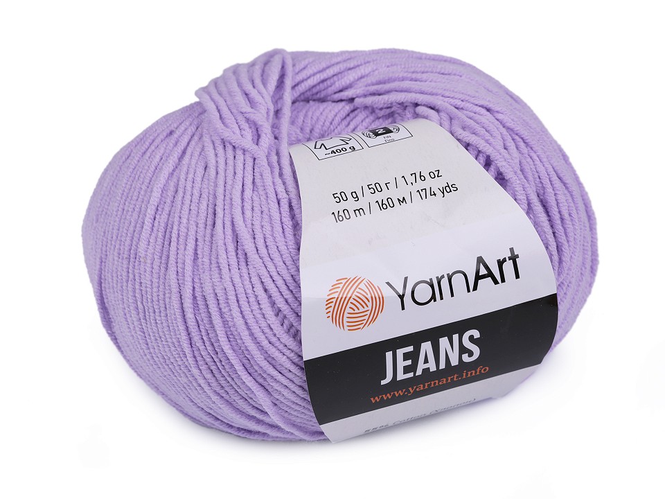 Fir de tricotat Gina / Jeans, 50 g - mov deschis Fir de tricotat Gina / Jeans, 50 g - mov deschis