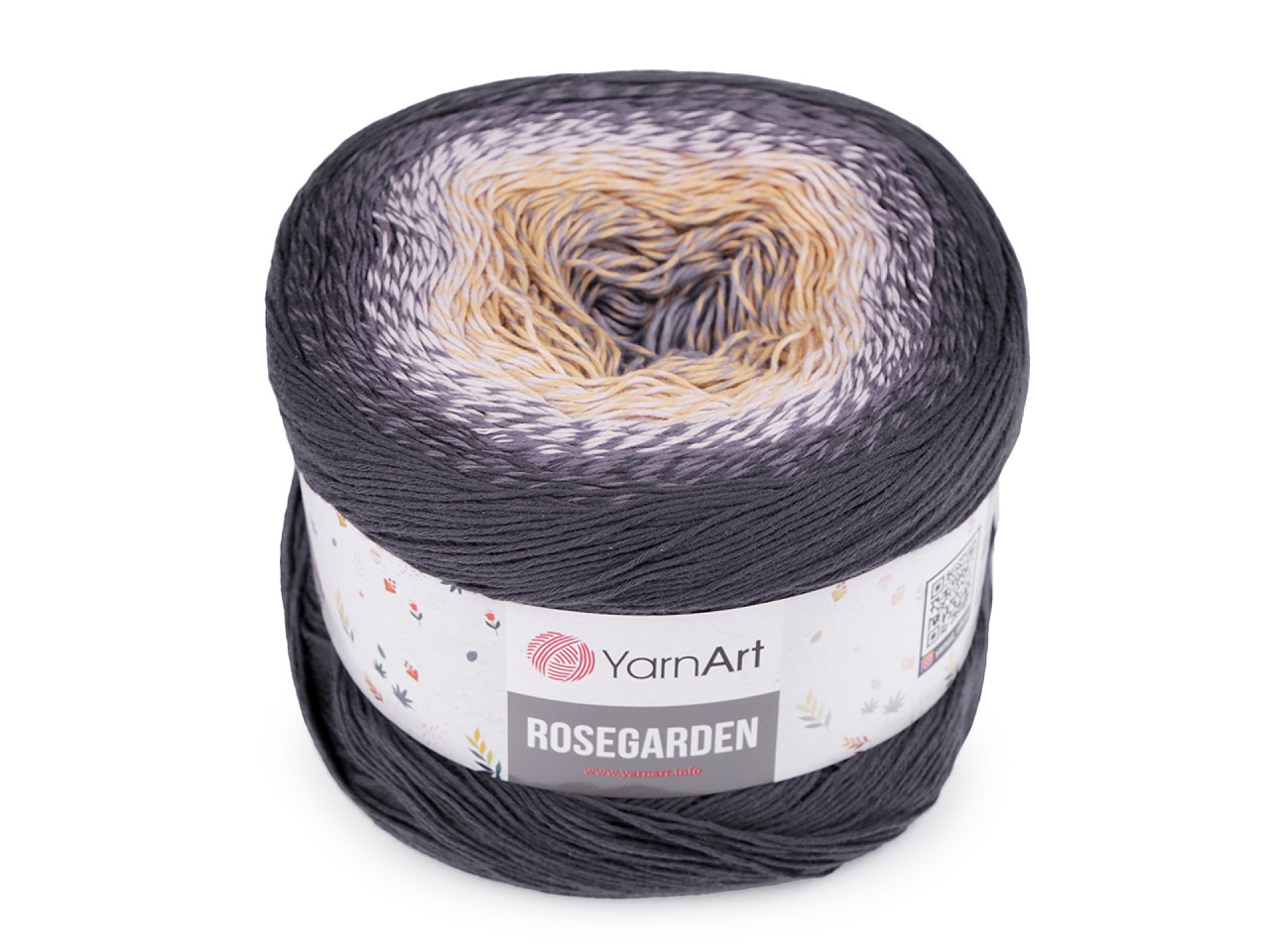 Fir de tricotat din bumbac Rosegarden, 250 g, gri Fir de tricotat din bumbac Rosegarden, 250 g, gri