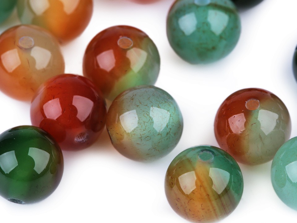 Mărgele din Agat multicolor sintetic, Ø8 mm (pachet 10 Buc.) Mărgele din Agat multicolor sintetic, Ø8 mm (pachet 10 Buc.)