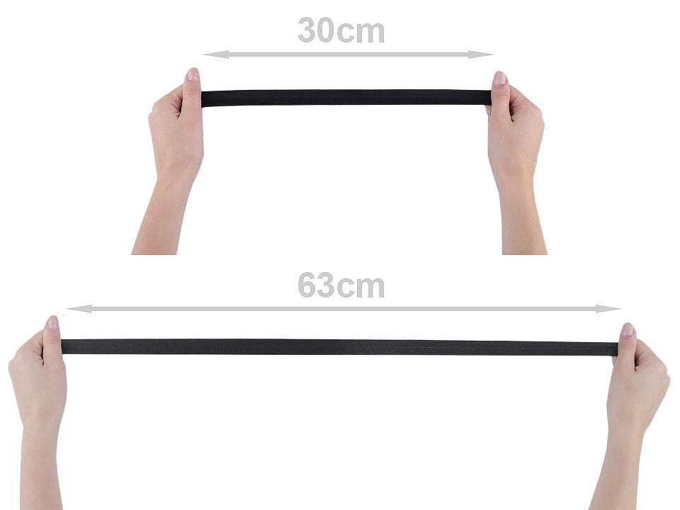 Elastic bias, lățime 20 mm (card 25 m) - alb Elastic bias, lățime 20 mm (card 25 m) - negru