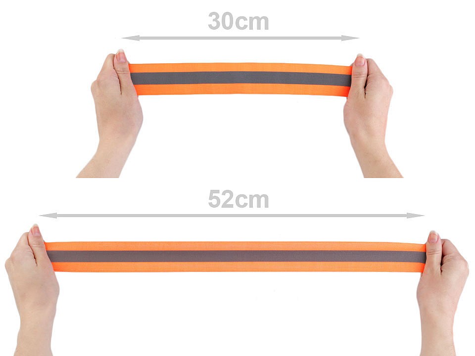 Elastic lat cu bandă reflectorizantă la metru, lățime 40 mm - galben verzui strident - neon Elastic lat cu bandă reflectorizantă la metru, lățime 40 mm - galben verzui strident - neon