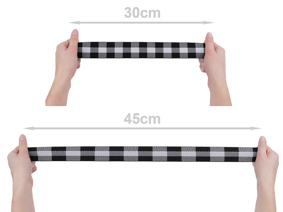 Elastic lat carouri la metru, lățime 40 mm - albastru Elastic lat carouri la metru, lățime 40 mm - albastru