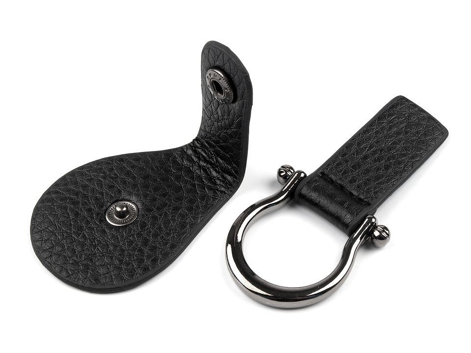 Închizătoare piele ecologică, 4,2x11,5 cm, negru