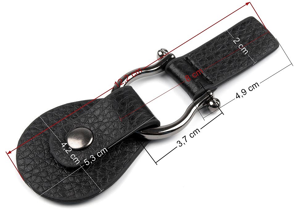 Închizătoare piele ecologică, 4,2x11,5 cm, negru
