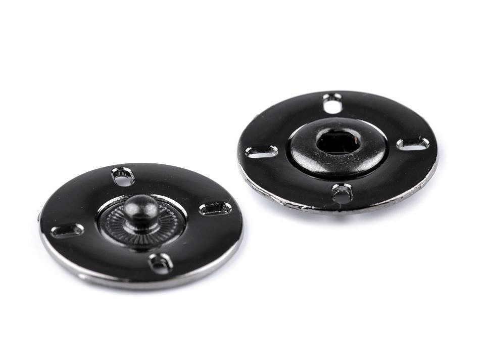 Capse de cusut metalice, Ø21 mm, nichel negru, 2 perechi