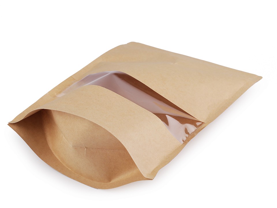 Pungi cu fermoar ziplock resigilabile, 18x25 cm (pachet 10 Buc.) - natural mediu Pungi cu fermoar ziplock resigilabile, 18x25 cm (pachet 10 Buc.) - natural mediu
