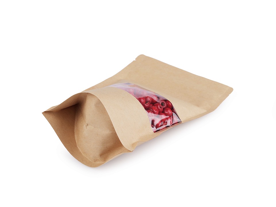 Pungi cu fermoar ziplock resigilabile (pachet 10 Buc.) - (12 x 18 cm) natural mediu
