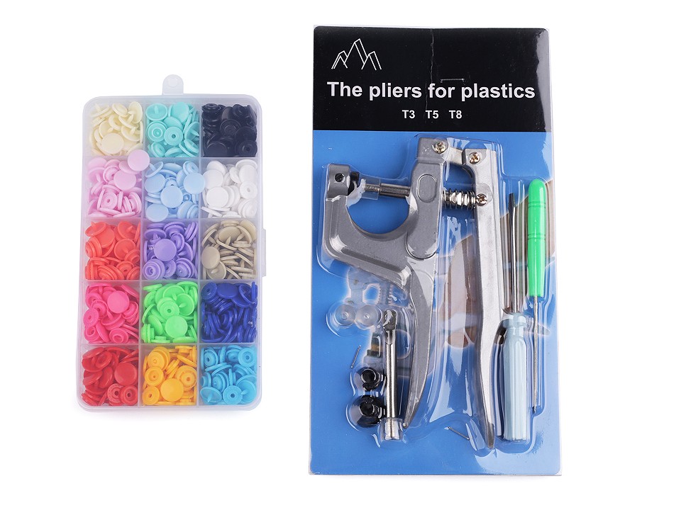 Set cleste si capse plastic