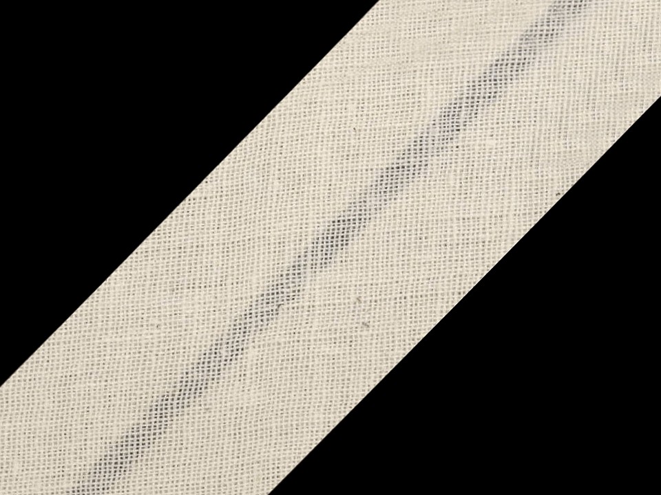 Bandă bias din bumbac, lățime 30 mm (card 25 m) - ecru Bandă bias din bumbac, lățime 30 mm (card 25 m) - ecru