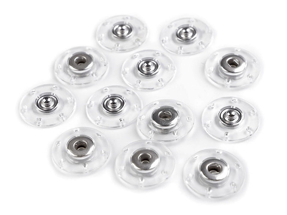 Capse de cusut, Ø 25 mm, transparent, 6 perechi Capse de cusut, Ø 25 mm, transparent, 6 perechi