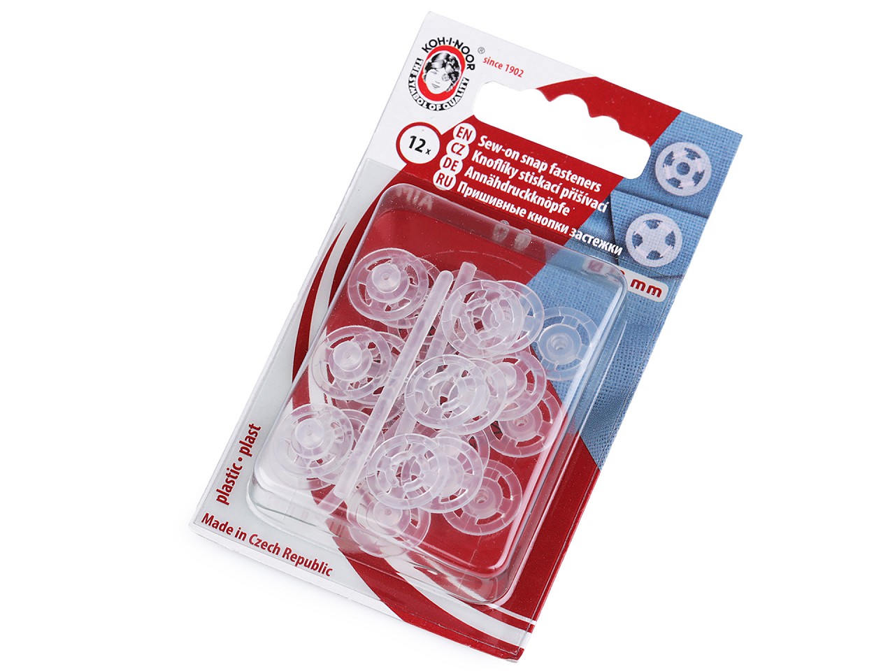 Capse de cusut din plastic, Ø13 mm, transparent Capse de cusut din plastic, Ø13 mm, transparent