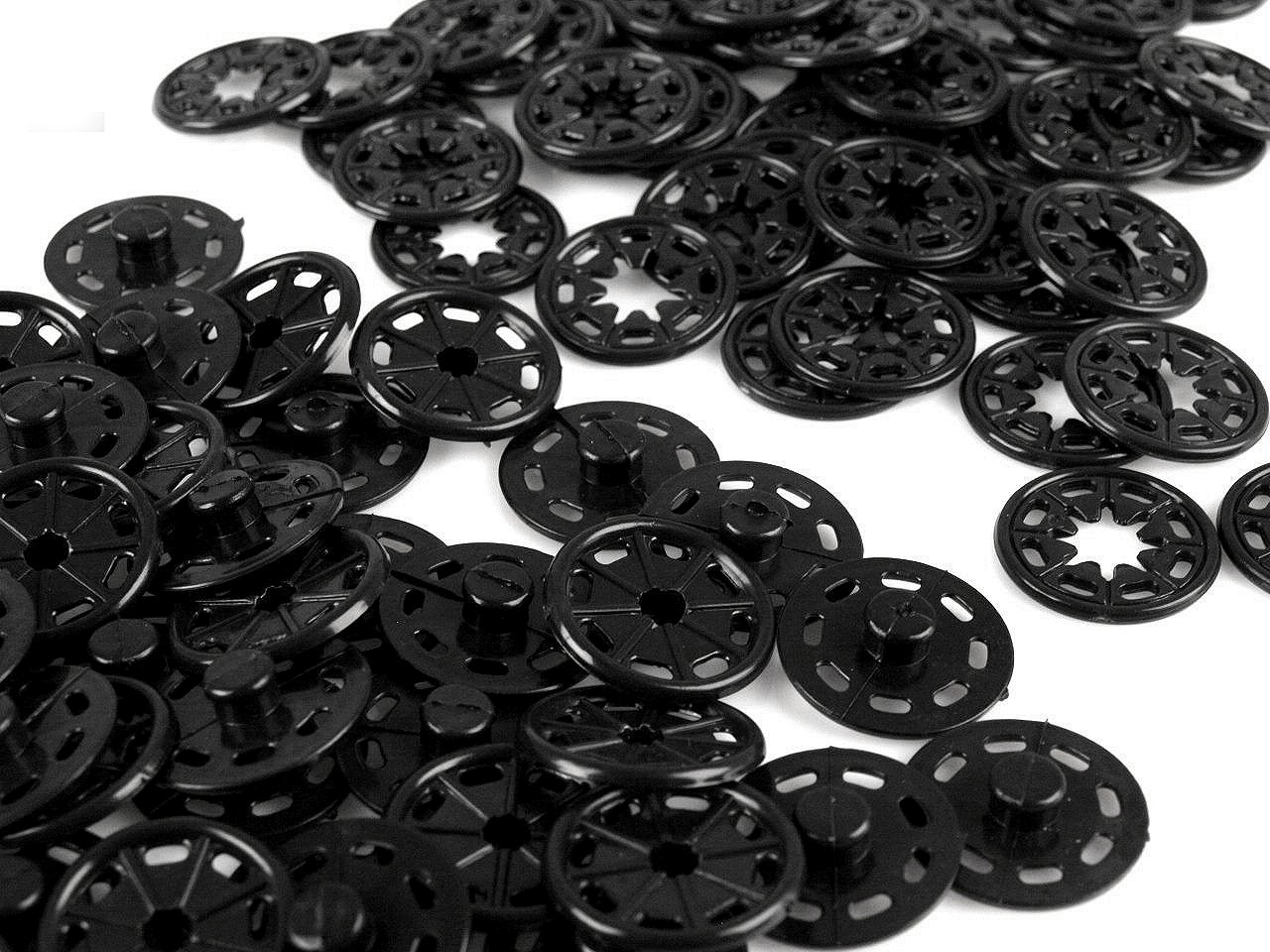 Capse de cusut din plastic, Ø25 mm, negru, 10 pereche