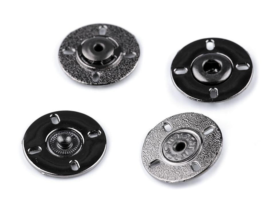 Capse de cusut metalice, Ø21 mm, nichel negru, 2 perechi