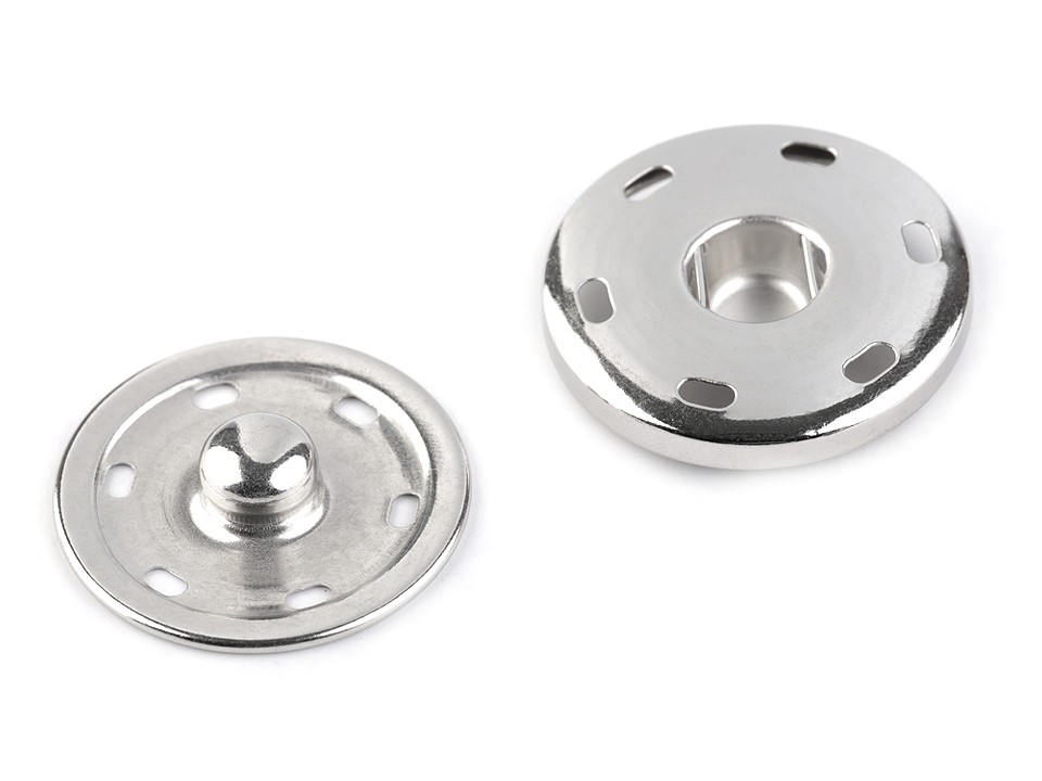 Capse metalice de cusut, Ø30 mm, nichel, 5 perechi Capse metalice de cusut, Ø30 mm, nichel, 5 perechi