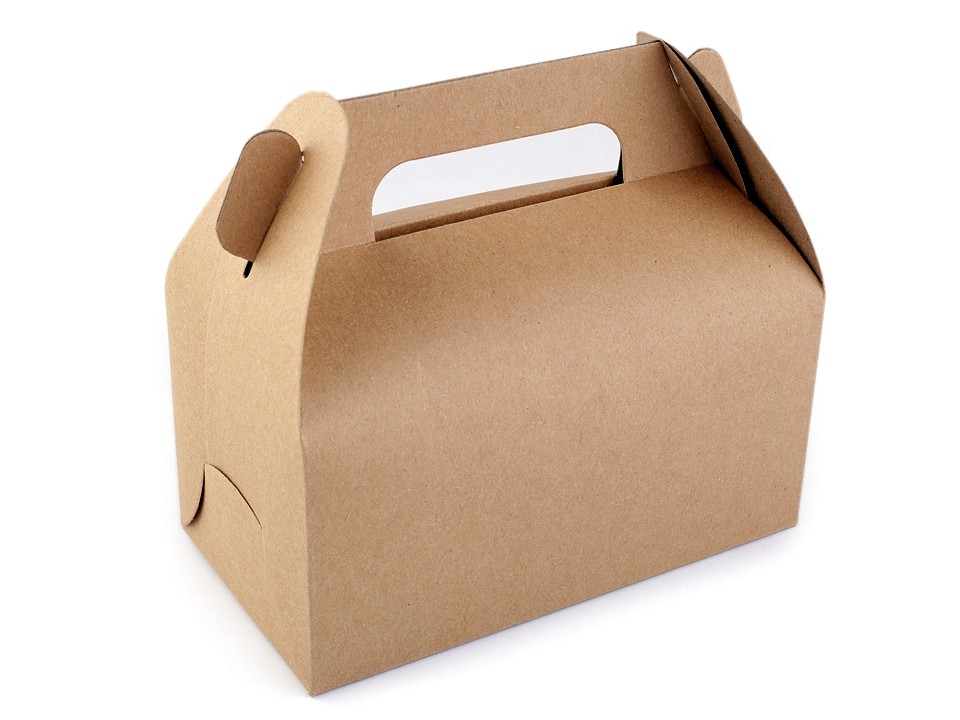 Cutie cu mâner, din carton, Natural Cutie cu mâner, din carton, Natural