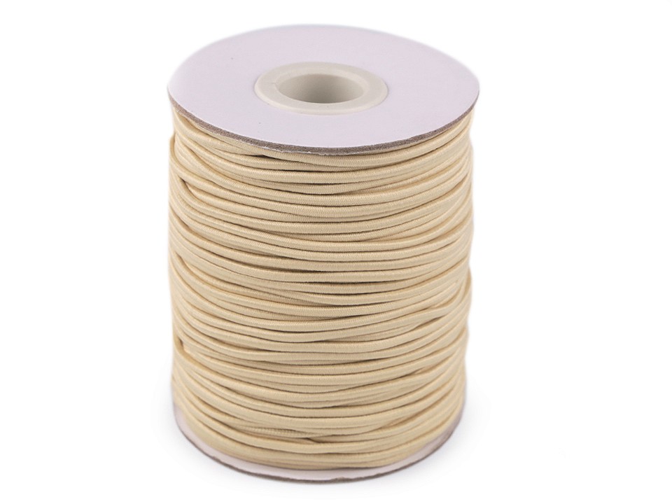 Elastic rotund, Ø2 mm (rola 50 m) - bej Elastic rotund, Ø2 mm (rola 50 m) - bej