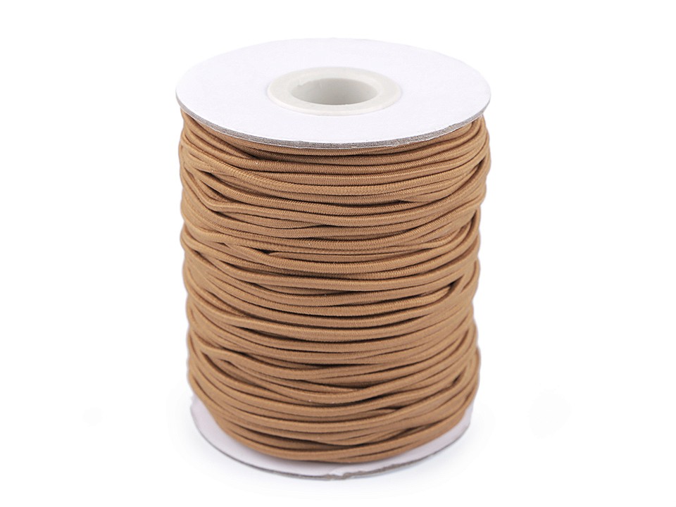 Elastic rotund, Ø2 mm (rola 50 m) - maro deschis Elastic rotund, Ø2 mm (rola 50 m) - maro deschis