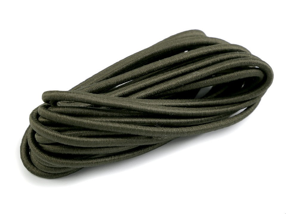 Elastic rotund, Ø3 mm (card 3 m) - verde kaki Elastic rotund, Ø3 mm (card 3 m) - verde kaki