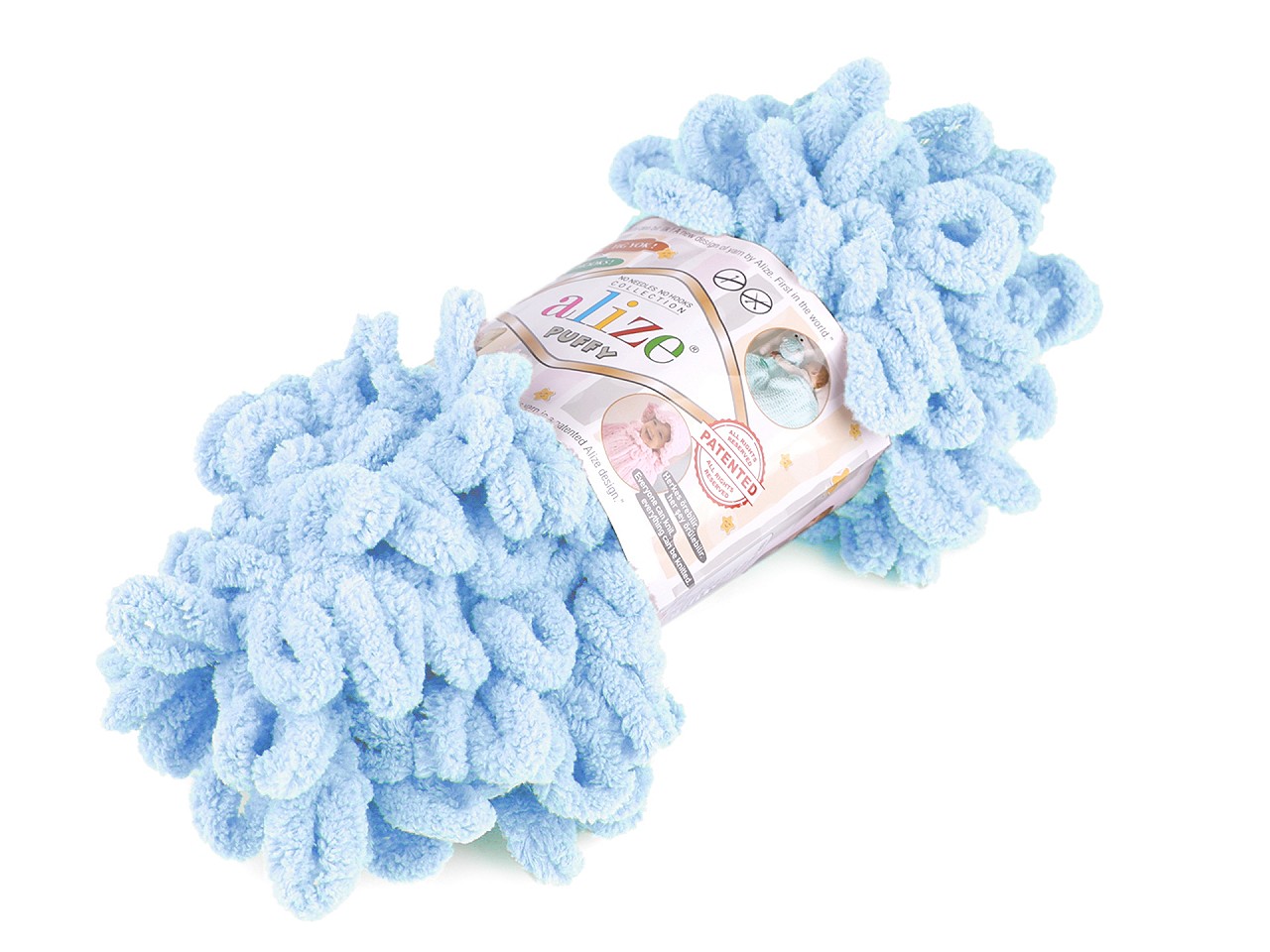 Fir de tricotat Alize Puffy, 100 g, baby blue Fir de tricotat Alize Puffy, 100 g, baby blue