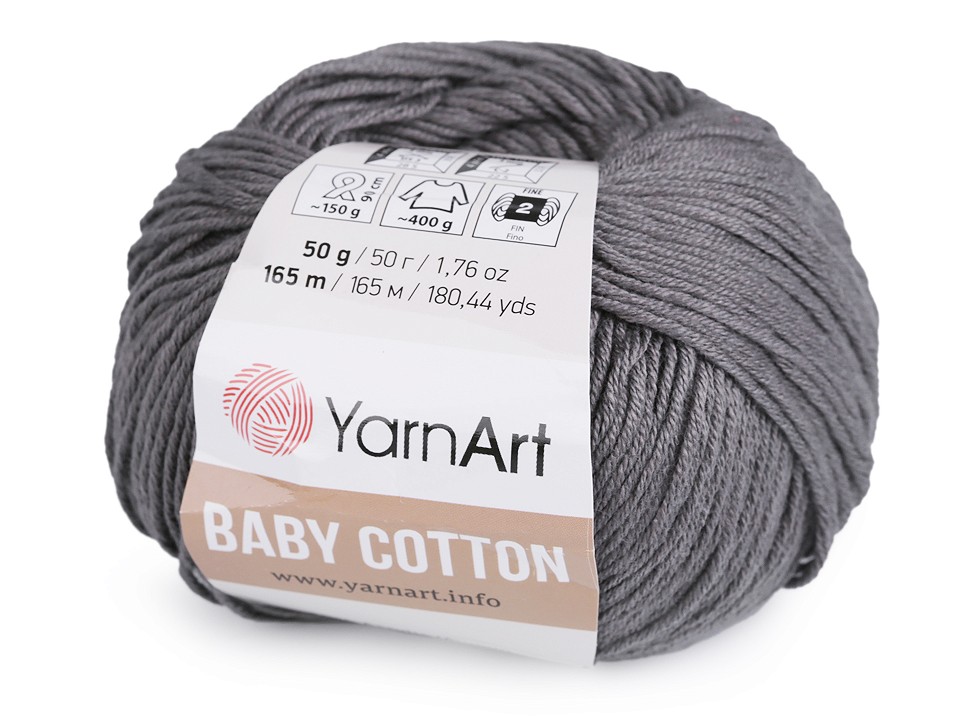Fir de tricotat Baby Cotton, 50 g - gri