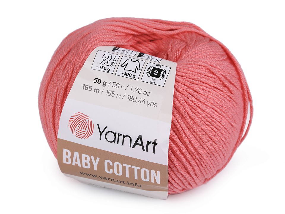 Fir de tricotat Baby Cotton, 50 g - roșu coral deschis Fir de tricotat Baby Cotton, 50 g - roșu coral deschis
