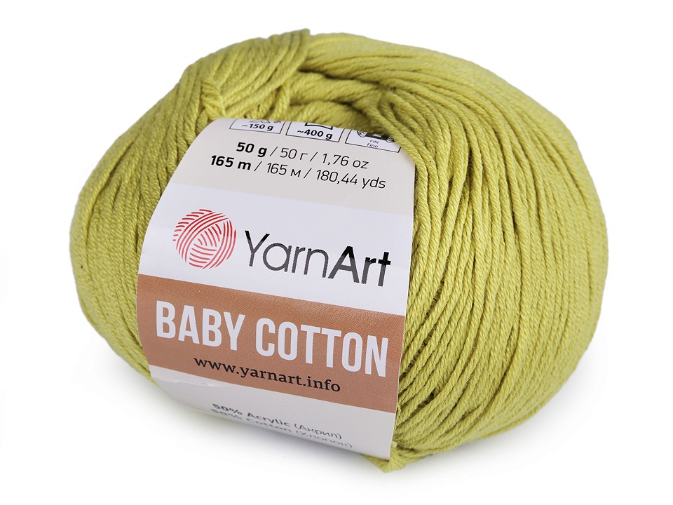 Fir de tricotat Baby Cotton, 50 g - verde deschis Fir de tricotat Baby Cotton, 50 g - verde deschis