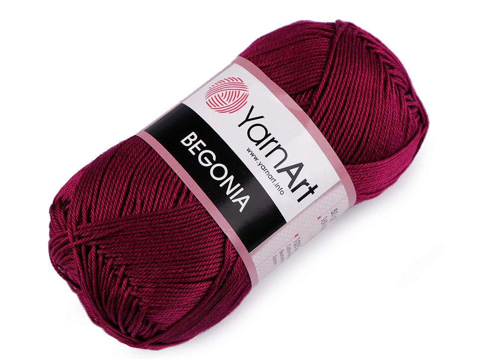 Fir de tricotat Begonia, 50 g - vișiniu