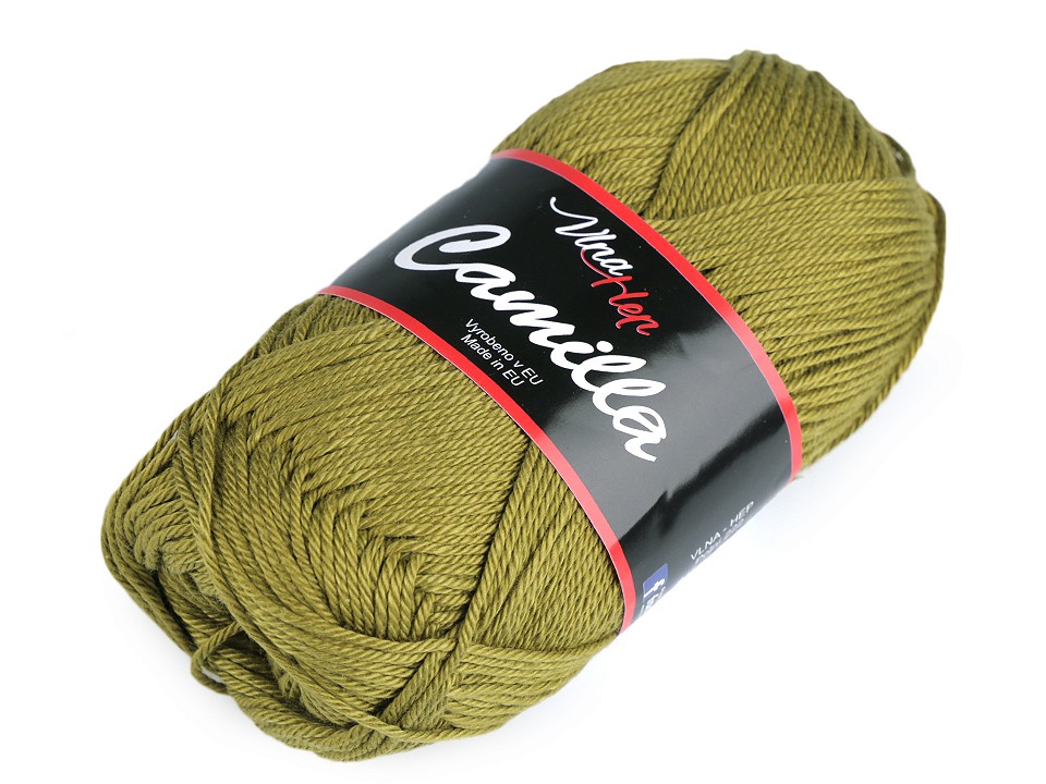 Fir de tricotat Camilla, 50 g - verde kaki Fir de tricotat Camilla, 50 g - verde kaki