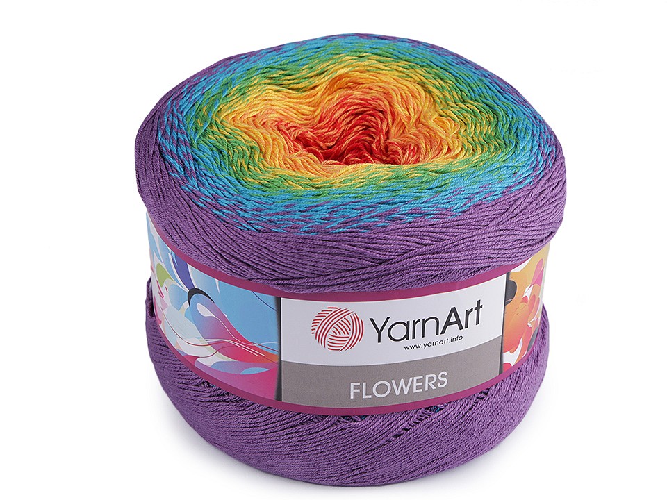 Fir de tricotat Flowers, 250 g, roșu Fir de tricotat Flowers, 250 g, roșu
