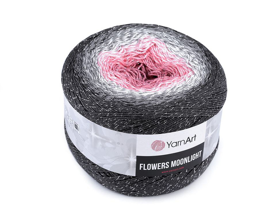 Fir de tricotat Flowers Moonlight, 260 g, roz mediu Fir de tricotat Flowers Moonlight, 260 g, roz mediu