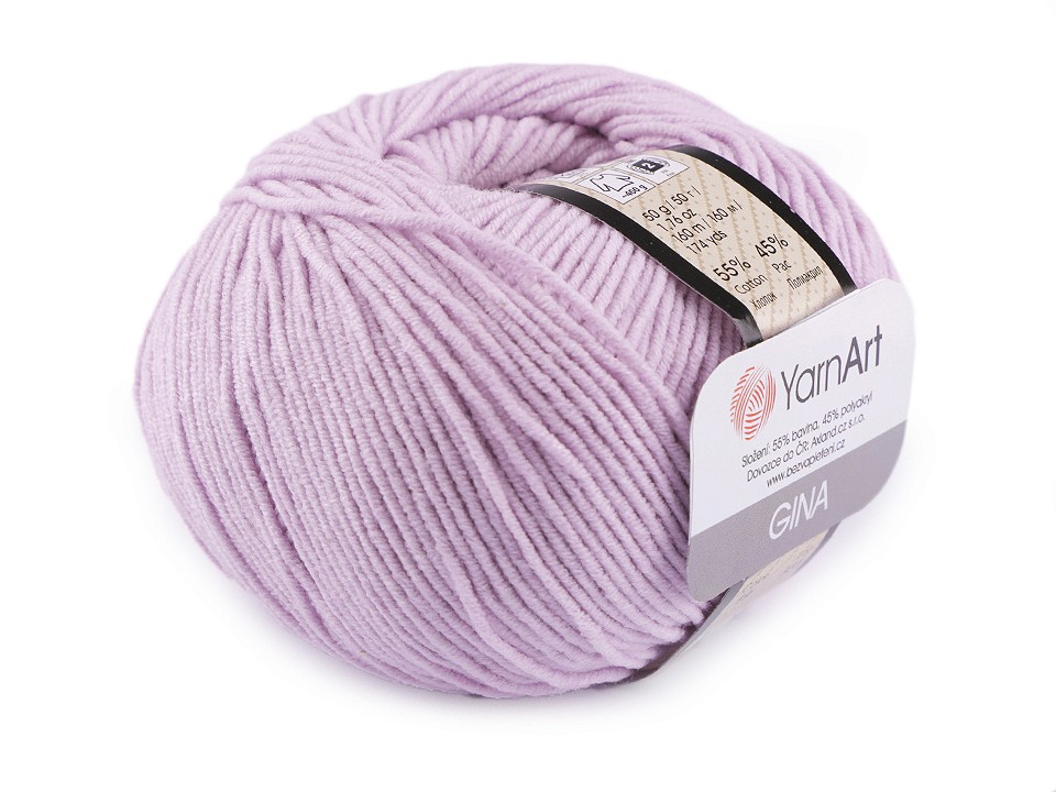 Fir de tricotat Gina / Jeans, 50 g - mov deschis Fir de tricotat Gina / Jeans, 50 g - mov deschis