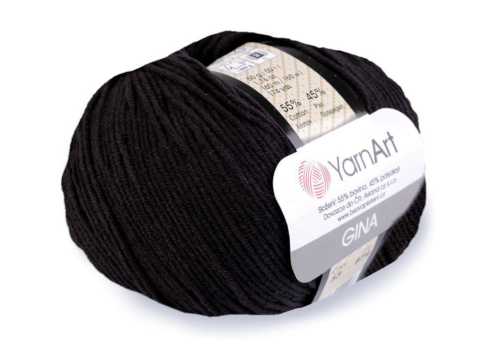 Fir de tricotat Gina / Jeans, 50 g - negru Fir de tricotat Gina / Jeans, 50 g - negru