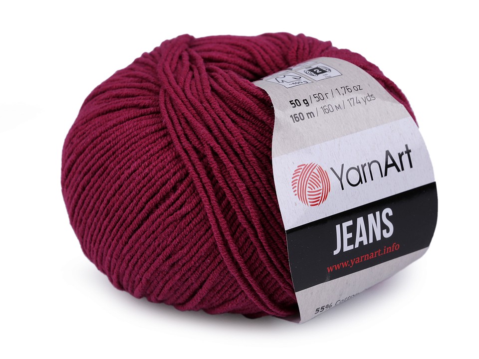 Fir de tricotat Gina / Jeans, 50 g - roz zmeură - închis Fir de tricotat Gina / Jeans, 50 g - roz zmeură - închis