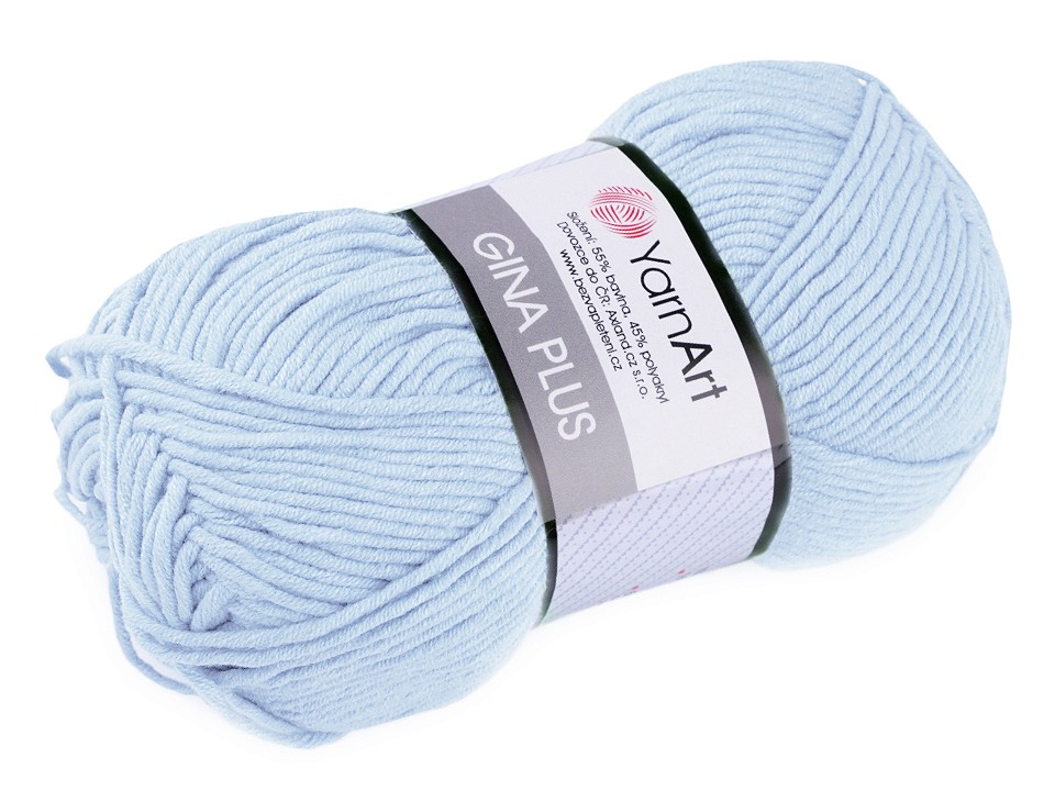 Fir de tricotat Gina Plus, 100 g - albastru deschis Fir de tricotat Gina Plus, 100 g - albastru deschis