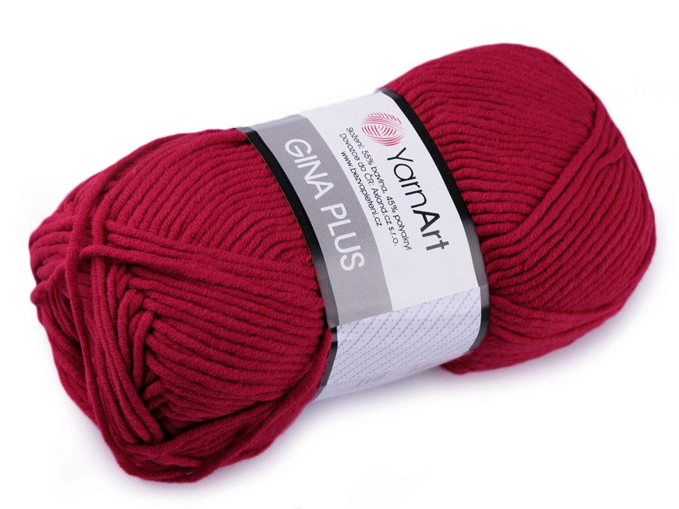 Fir de tricotat Gina Plus, 100 g - bordo Fir de tricotat Gina Plus, 100 g - bordo