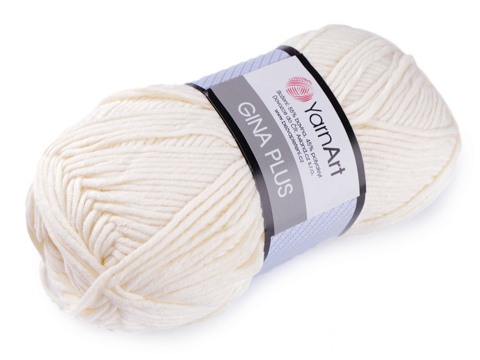 Fir de tricotat Gina Plus, 100 g - crem deschis Fir de tricotat Gina Plus, 100 g - crem deschis