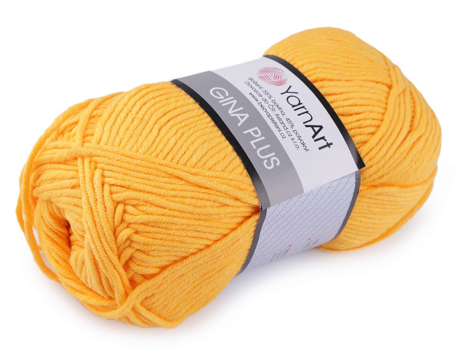 Fir de tricotat Gina Plus, 100 g - galben muștar Fir de tricotat Gina Plus, 100 g - galben muștar