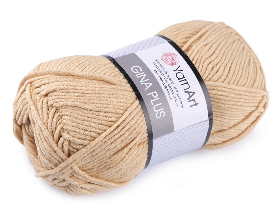 Fir de tricotat Gina Plus, 100 g - maro foarte deschis Fir de tricotat Gina Plus, 100 g - maro foarte deschis