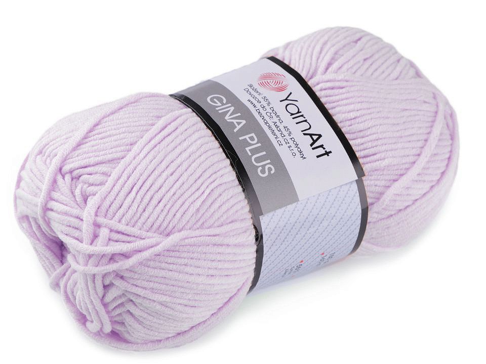 Fir de tricotat Gina Plus, 100 g - mov liliachiu Fir de tricotat Gina Plus, 100 g - mov liliachiu