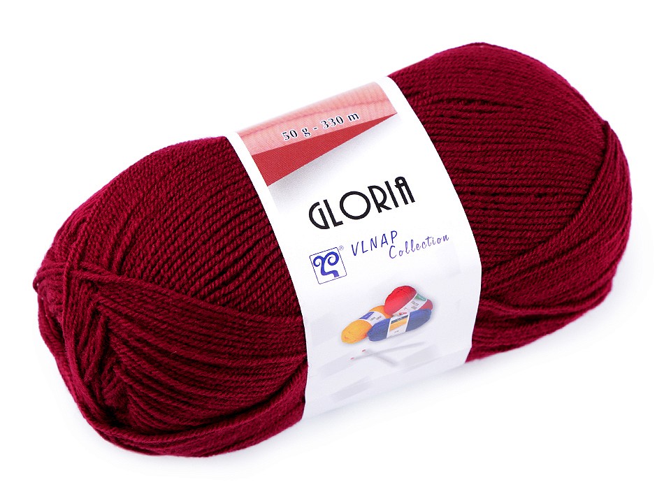 Fir de tricotat Gloria, 50 g - bordo Fir de tricotat Gloria, 50 g - bordo