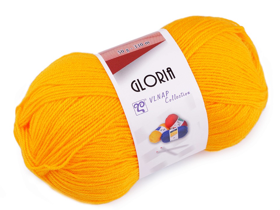Fir de tricotat Gloria, 50 g - galben muștar Fir de tricotat Gloria, 50 g - galben muștar