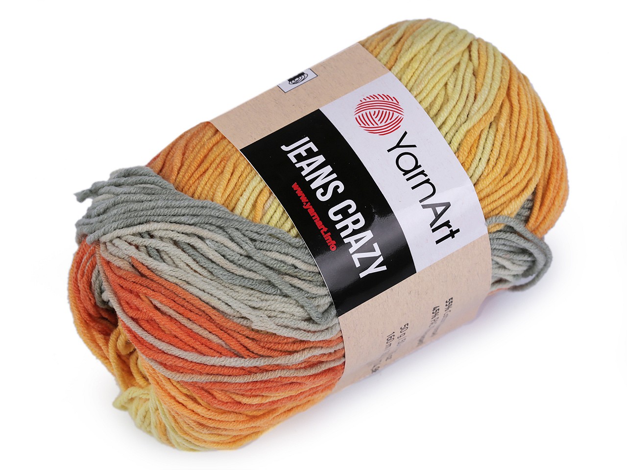 Fir de tricotat Jeans Crazy 50 g, orange-yellow Fir de tricotat Jeans Crazy 50 g, orange-yellow