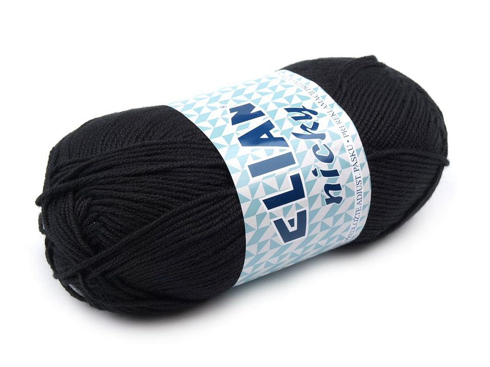 Fir de tricotat Nicky, 50 g - negru Fir de tricotat Nicky, 50 g - negru