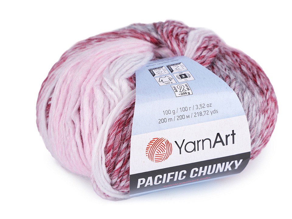Fir de tricotat Pacific Chunky, 100 g, bordo deschis