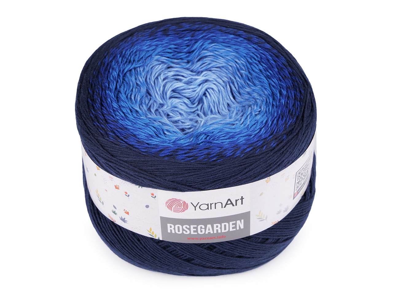 Fir de tricotat din bumbac Rosegarden, 250 g, albastru închis Fir de tricotat din bumbac Rosegarden, 250 g, albastru închis