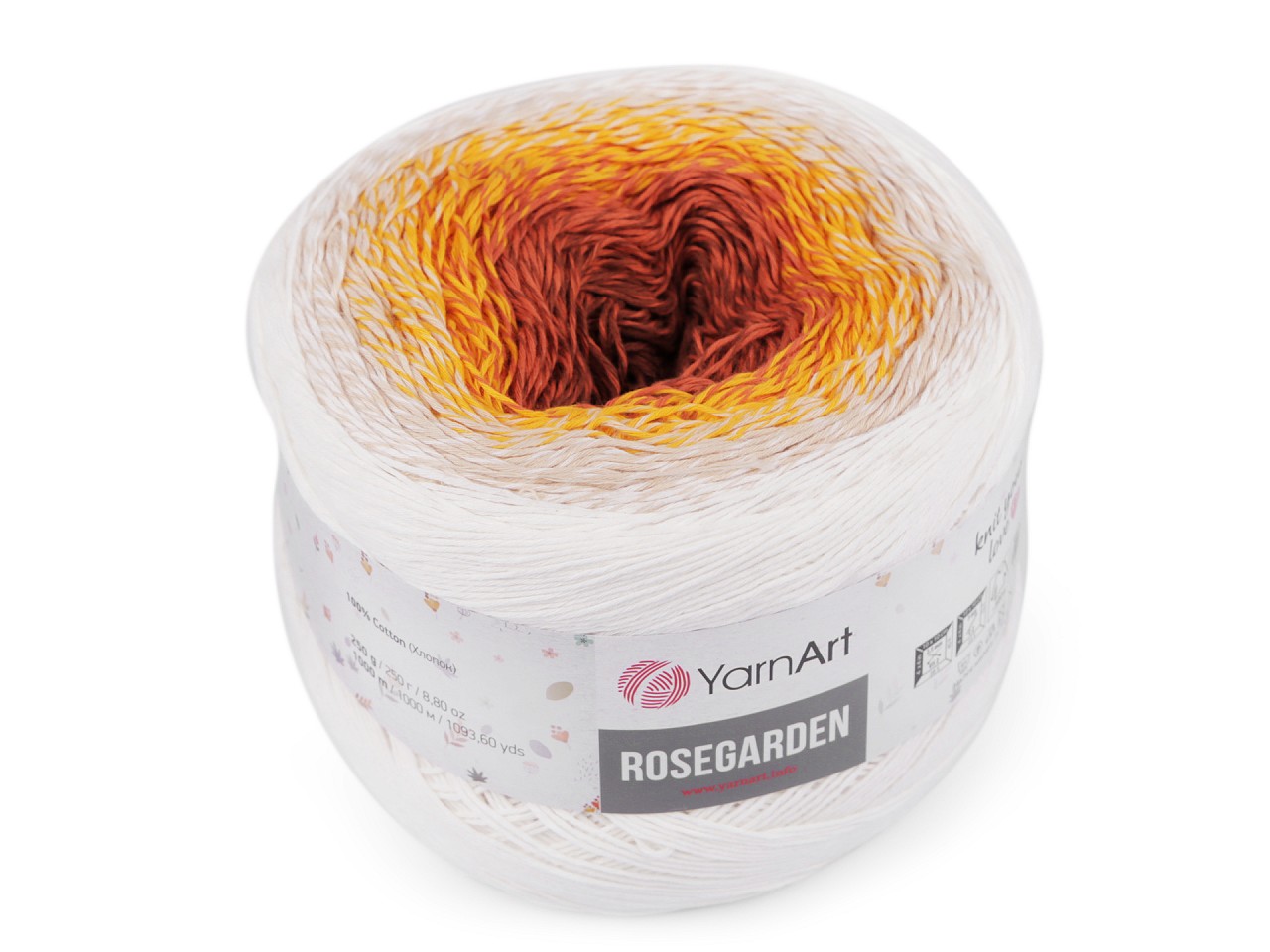 Fir de tricotat din bumbac Rosegarden, 250 g, crem foarte deschis Fir de tricotat din bumbac Rosegarden, 250 g, crem foarte deschis