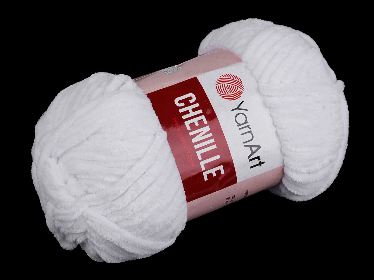 Fir de tricotat plușat Chenille, 100 g, alb Fir de tricotat plușat Chenille, 100 g, alb