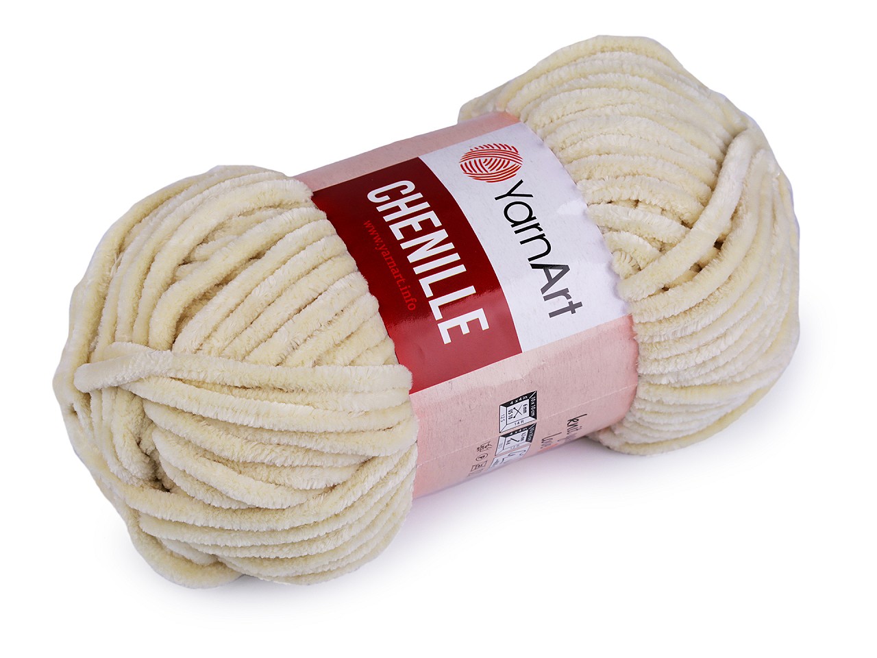 Fir de tricotat plușat Chenille, 100 g, bej foarte deschis Fir de tricotat plușat Chenille, 100 g, bej foarte deschis