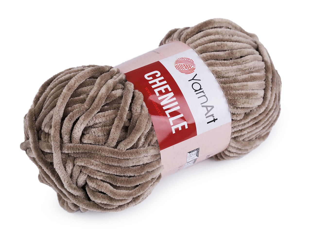 Fir de tricotat plușat Chenille, 100 g, bej Fir de tricotat plușat Chenille, 100 g, bej